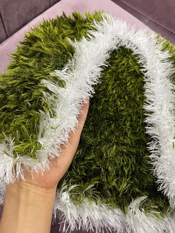 Nakışlı Örgü Yeşil kız cocuk ikili yelek bere takım - Görsel 3