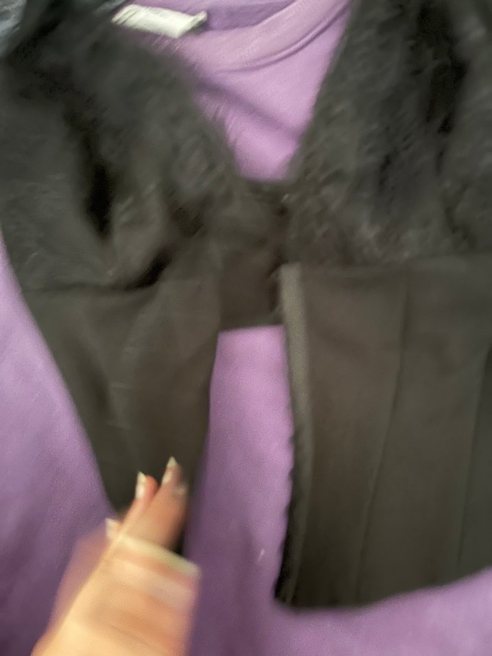 Siyah V Yakalı Fermuarlı Mini Bustiyer - Görsel 3