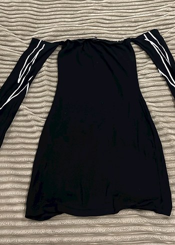 Kadın Siyah Straplez Mini Elbise Zebra Desenli - Görsel 6