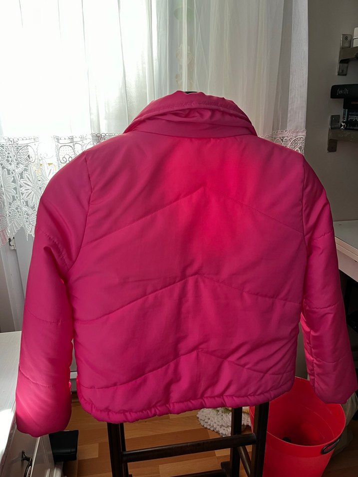 Fermuarlı Pembe Kadın Mont - Görsel 3