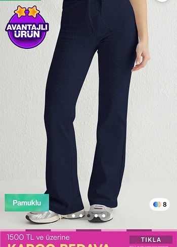 Lacivert Kadın Mini Pamuklu Eşofman Altı - Görsel 2