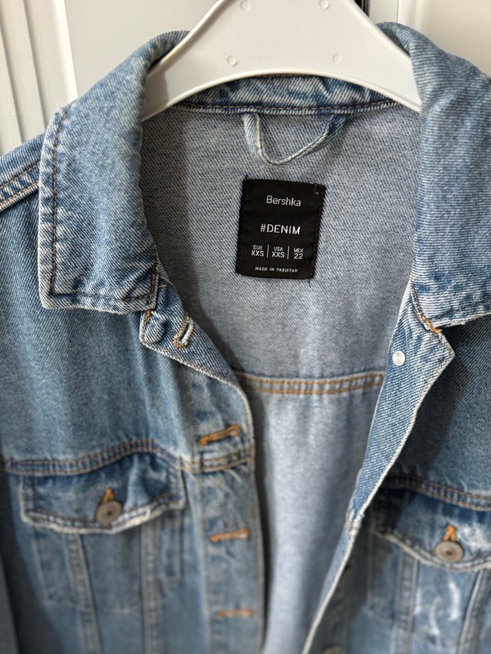 Düğmeli Mavi Kadın Denim Ceket - Görsel 2