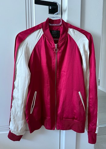 Kadın Kırmızı Spor Şeritli Ceket - Görsel 2