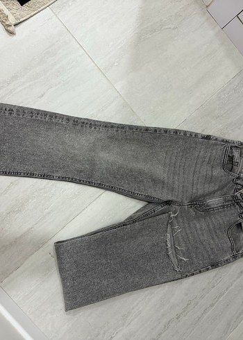 Gri Kadın Midi Kot Pantolon - Görsel 3