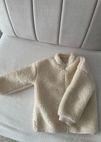 Kız Çocuk Beyaz Peluş Ceket - Görsel 2