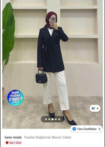 Zara Sikligin Simgesi Lacivert Yandan Baglamali Blazer