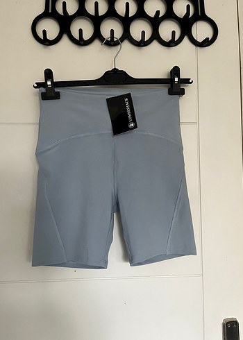 Gri Yüksek Bel Mini Spor Şort