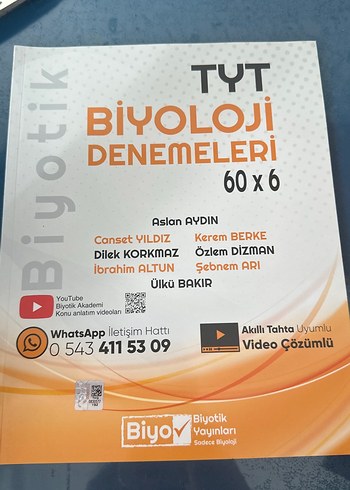 TYT Biyoloji Denemeleri 60x6 - Biyotik Yayınları