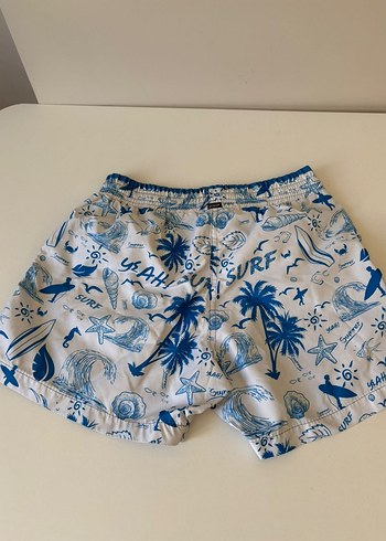 Erkek Renkli Baskılı Mavi Şort - Görsel 2