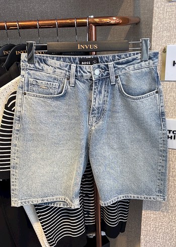 Gri Mavi Tie-Dye Mini Kot Şort