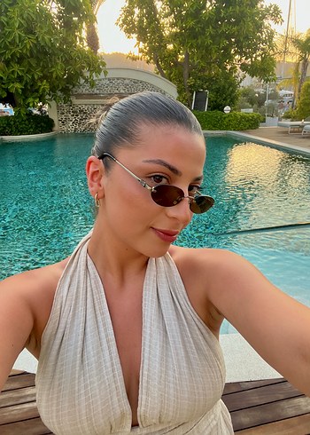 38 Beden Bohem Beyaz Drapeli Uzun Monokini