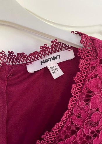 l Beden Koton / Bordo Dantelli Elbise