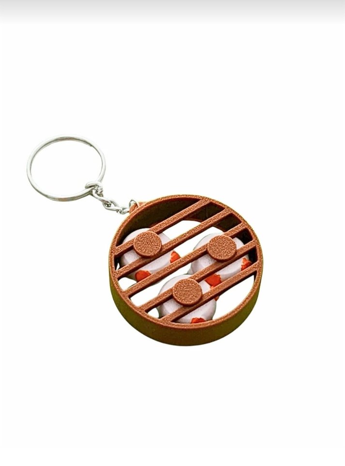 Beyaz Şişme Mini Kuşlu Anahtarlık - Görsel 3