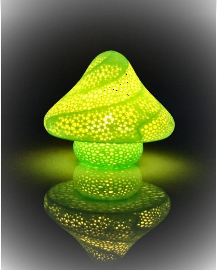Yeşil Mantar Şeklinde Masa Lambası - Görsel 2