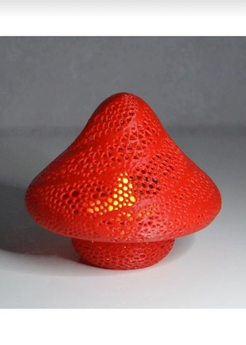 Kırmızı Mantar Şekilli Masa Lambası - Görsel 3