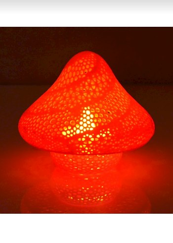 Kırmızı Mantar Şekilli Masa Lambası - Görsel 2
