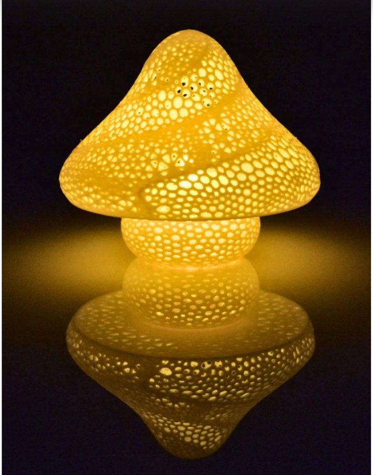 Sarı Mantar Tasarımlı Renkli Masa Lambası - Görsel 2