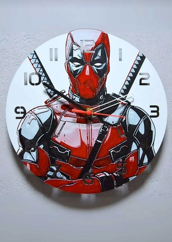 Kırmızı Deadpool Duvar Saati - Görsel 2