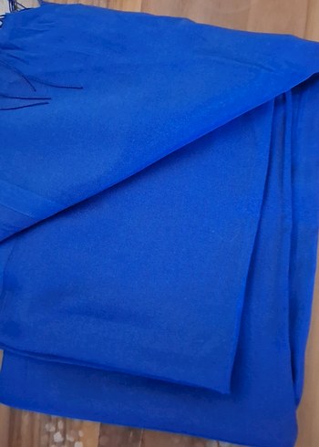 Mavi İpeksi Püsküllü Bohem Şal - Görsel 2