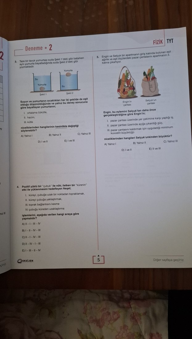 TYT Fizik 40 Denemesi - Oksijen Yayınları - Görsel 2