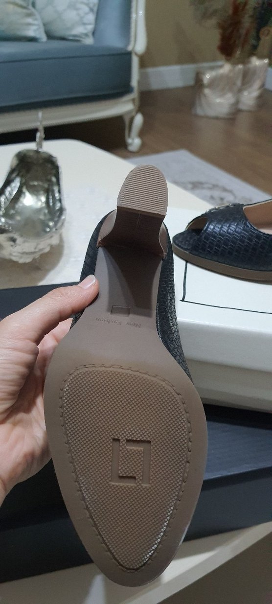 Kahverengi Yılan Desenli Tokalı Kadın Platform Topuklu - Görsel 3