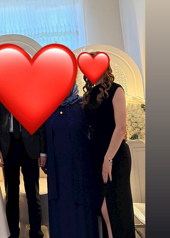 s Beden siyah Renk Siyah Yüksek Yakalı Uzun Kadın Abiye Elbise