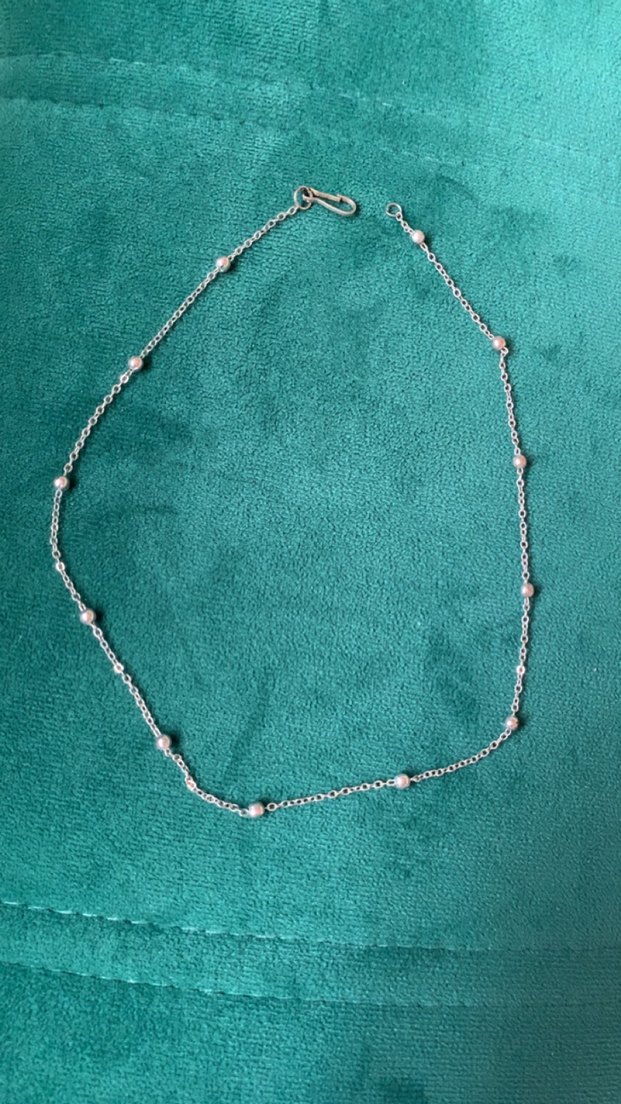 Gri Zincir Detaylı Minimalist Kolye - Görsel 2