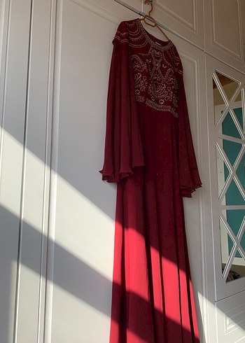 Bordo Nakışlı Uzun Kollu Kadın kınalık - Görsel 2