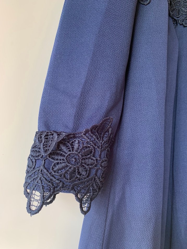 Lacivert Uzun Kollu Salaş Elbise - Görsel 3