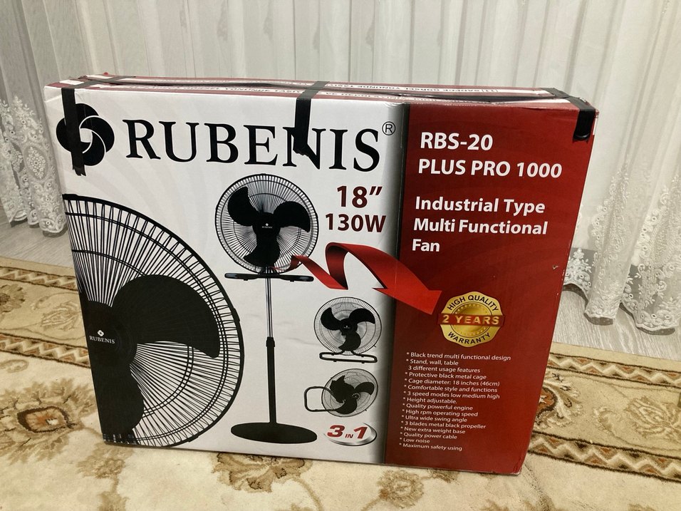 UBENJIS 18" 130W Çok Fonksiyonlu Kırmızı Vantilatör - Görsel 2