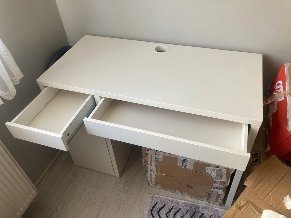 Beyaz Gri Ofis Masası 105x50 cm - Görsel 4