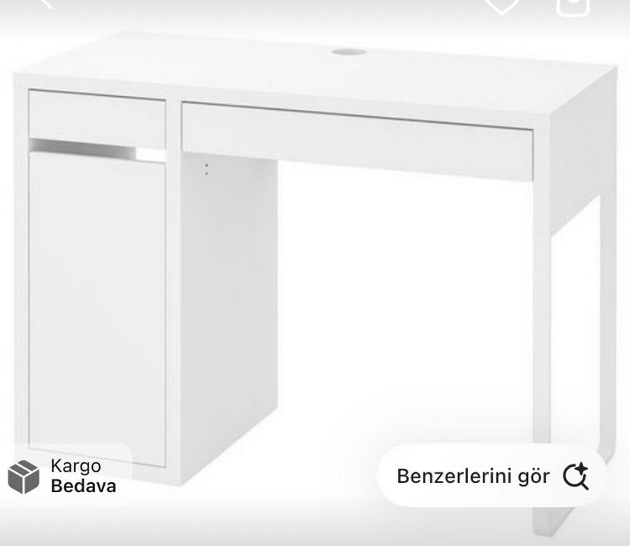 Beyaz Gri Ofis Masası 105x50 cm - Görsel 2