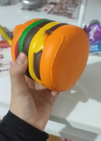 Beden Renk Renkli Kedi Hamburger Squishy