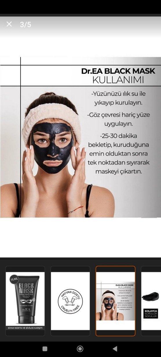 Dr.EA Siyah Arındırıcı Soyulabilir Maske 75 ml - Görsel 2