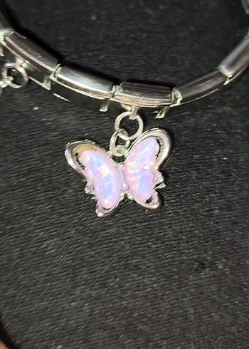 Pembe Kelebek Figürlü Kadın İtalyan Charm - Görsel 2