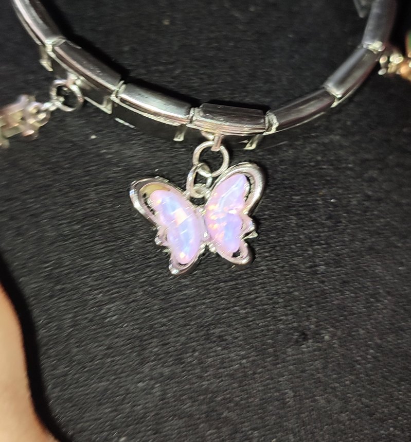 Pembe Kelebek Figürlü Kadın İtalyan Charm - Görsel 2