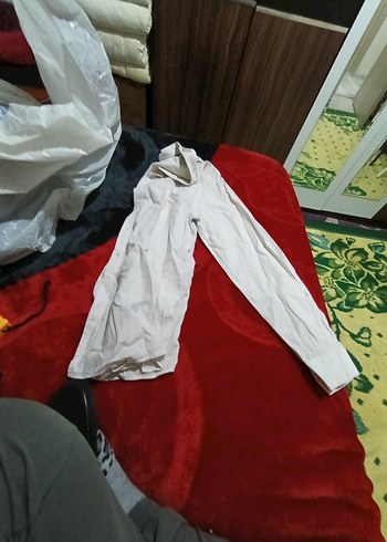 Uzun Kollu Beyaz Keten Erkek Gömlek - Görsel 9