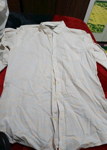 Uzun Kollu Beyaz Keten Erkek Gömlek - Görsel 6