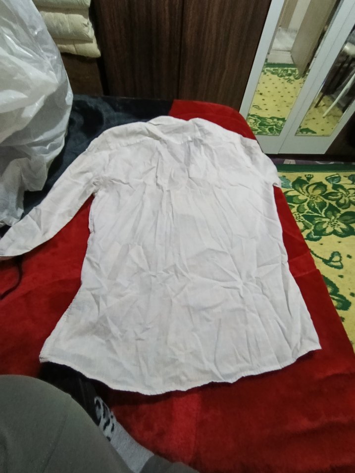 Uzun Kollu Beyaz Keten Erkek Gömlek - Görsel 3