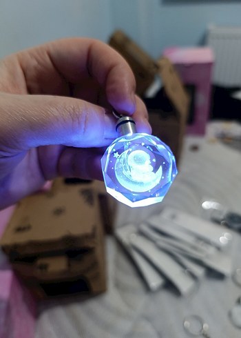 Renkli Işıklı Pullu Anahtarlık - Görsel 15