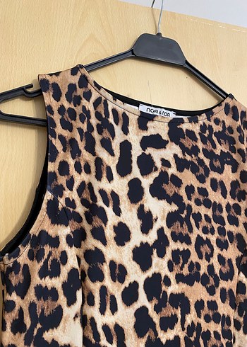 m Beden siyah Renk Leopar elbise