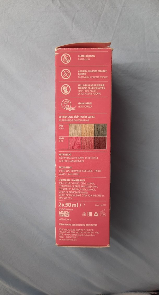 Yarı Kalıcı Pembe Saç Boyası - Görsel 2