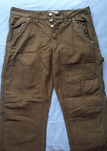 Haki Rahat Kadın Keten Pantolon - Görsel 4