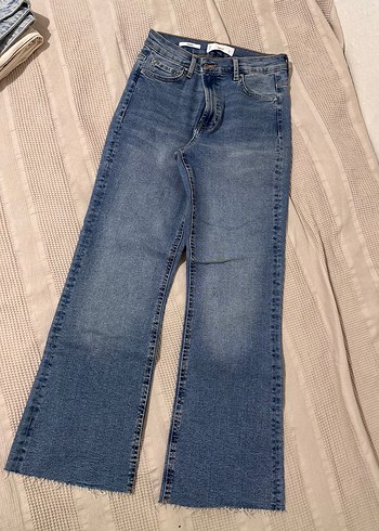 Kadın Mavi crop Boy Denim Jean