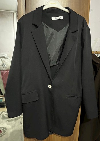 Trendyol & Milla Dugmeli Siyah Kadin Blazer Ceket