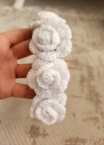 Accessorize Beyaz Örgü Çiçekli Bohem Saç Bandı