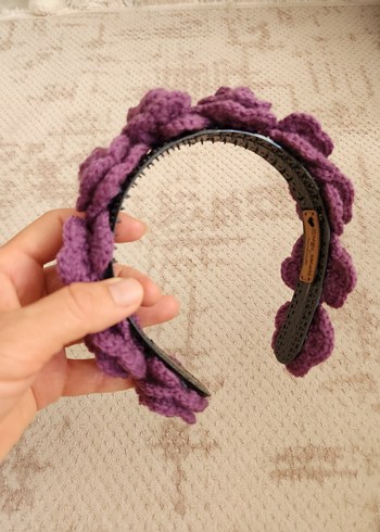Accessorize Mor Örgü Çiçekli Bohem Saç Bandı