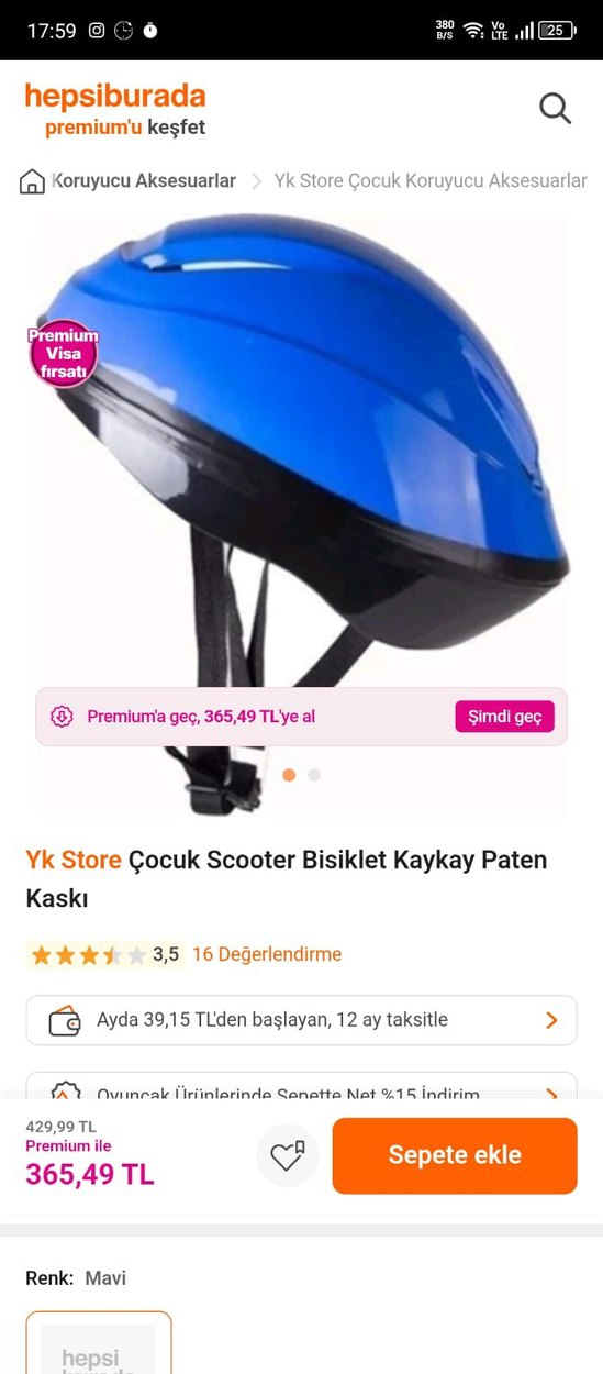 Mavi Minimalist Kask - Görsel 4