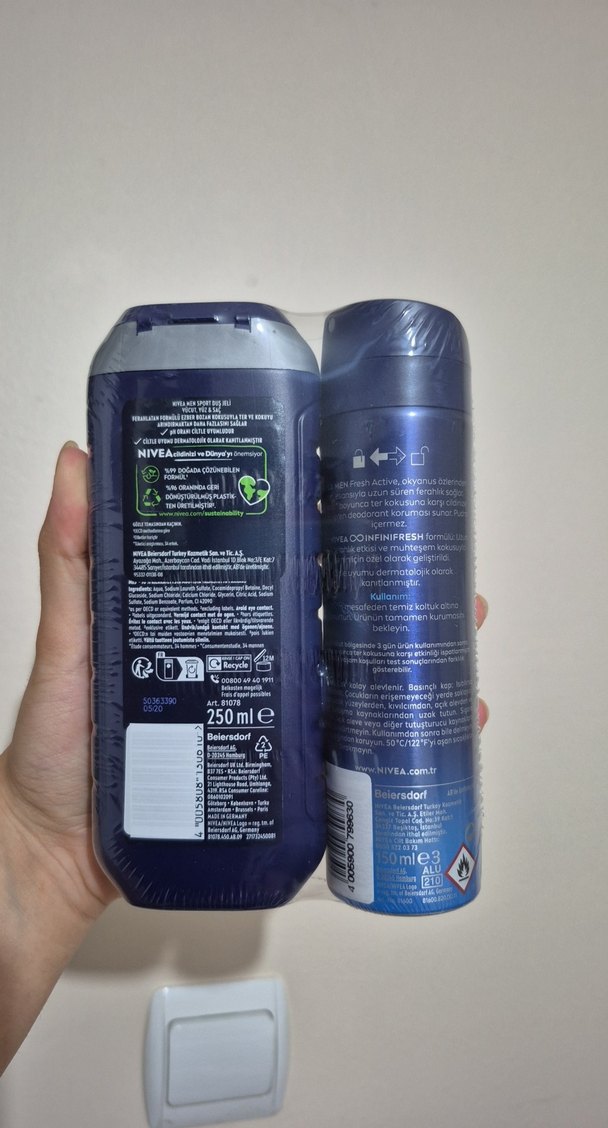 Nivea Men Fresh Active Deodorant ve Sport Duş Jeli Seti - Görsel 2