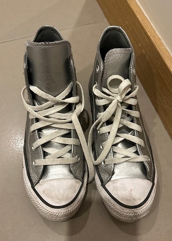 37 Beden gri Renk Converse Original Metalik Gri Kadın Spor Ayakkabı